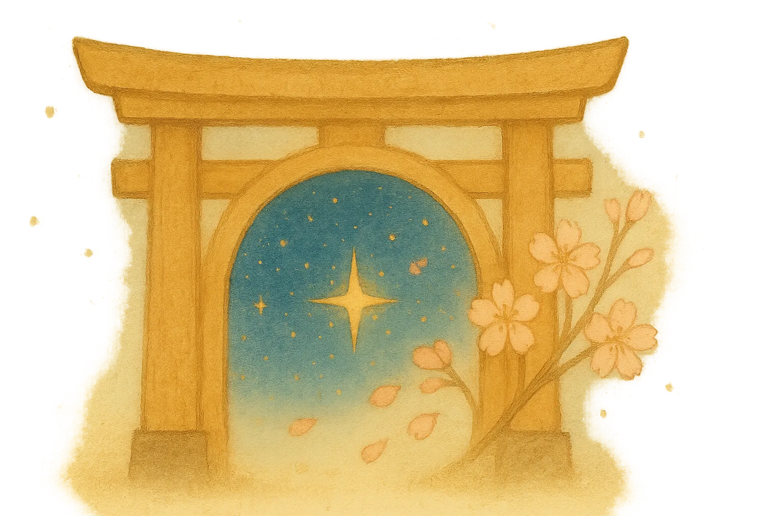 Mystical Torii Gateway representing the entrance to Nine Star Ki wisdom and Japanese astrology